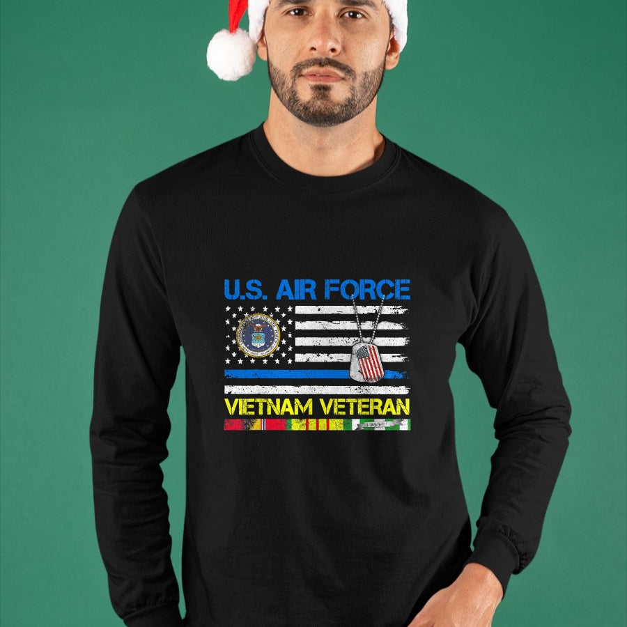 Proud Veteran Shirt, Funny Veteran UnisexT-Shirt/Hoodie/Sweatshirt HLT00 - Men U.S Air Force Vietnam Veteran, USAF Veteran Flag Vintage T-Shirt