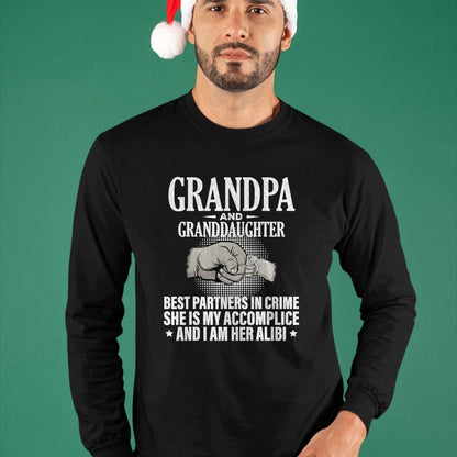 Best Grandpa Shirt, Proud Grandpa Unisex T-Shirt/Hoodie/Sweatshirt HLT00 - Grandpa and Granddaughter best partners in crime T-Shirt