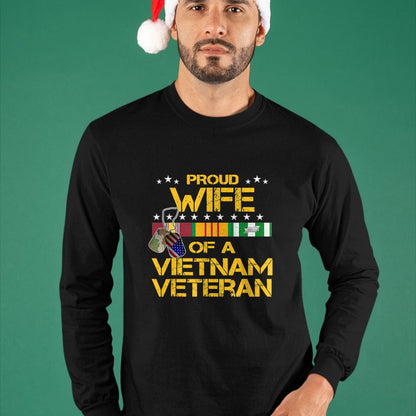 Proud Veteran Shirt, Funny Veteran UnisexT-Shirt/Hoodie/Sweatshirt HLT00 - Proud Wife of A Vietnam Veteran My Husband is A Hero T-Shirt T-Shirt