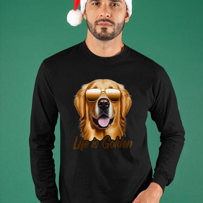 Dog Love Shirt, Dog Lover Gift T-Shirt/Hoodie/Sweatshirt HLT00 - Life is Golden Funny Golden Retriever Cute Dog Good Pet Life T-Shirt