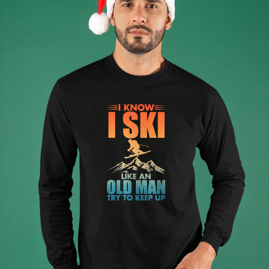 Best Grandpa Shirt, Proud Grandpa Unisex T-Shirt/Hoodie/Sweatshirt HLT00 -Best Ski Art For Grandpa Men Skiing Nordic Skier Skiing T-Shirt
