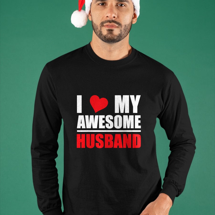 Best Wife Shirt, Wife and Husband Unisex T-Shirt/Hoodie/Sweatshirt HLT00 - I Love My Awesome Husband Romantic Gift for Wife or Husband T-Shirt (1)