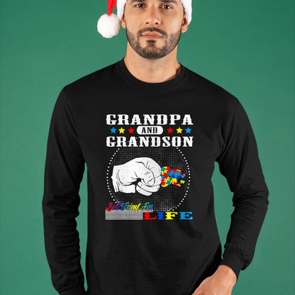 Best Grandpa Shirt, Proud Grandpa Unisex T-Shirt/Hoodie/Sweatshirt HLT00 - Autism Awareness Grandpa Grandson Best Friend for Life Gift T-Shirt