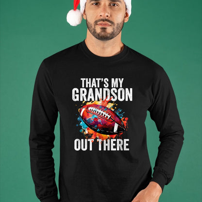 Best Grandpa Shirt, Proud Grandpa Unisex T-Shirt/Hoodie/Sweatshirt HLT00 - That's My Grandson Out There Football Grandma Grandpa T-Shirt