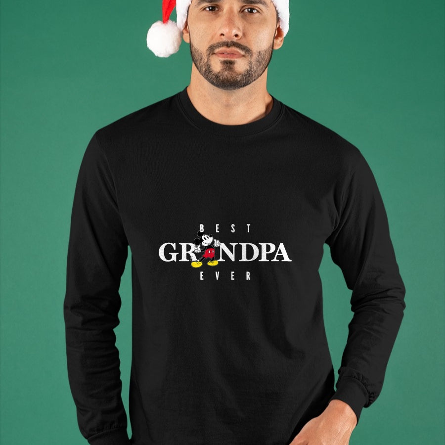 Best Grandpa Shirt, Proud Grandpa Unisex T-Shirt/Hoodie/Sweatshirt HLT00 - Disney Mickey Mouse Thumbs Up Best Grandpa Ever Father’s Day T-Shirt