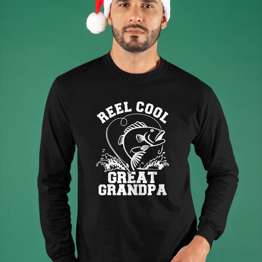 Best Grandpa Shirt, Proud Grandpa Unisex T-Shirt/Hoodie/Sweatshirt HLT00 - Reel cool great grandpa T-Shirt
