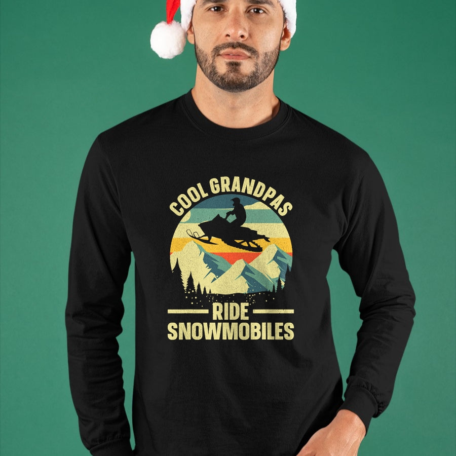 Best Grandpa Shirt, Proud Grandpa Unisex T-Shirt/Hoodie/Sweatshirt HLT00 - Cool Snowmobile Art For Men Grandpa Snowmobiling Snowmobile T-Shirt