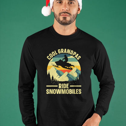 Best Grandpa Shirt, Proud Grandpa Unisex T-Shirt/Hoodie/Sweatshirt HLT00 - Cool Snowmobile Art For Men Grandpa Snowmobiling Snowmobile T-Shirt
