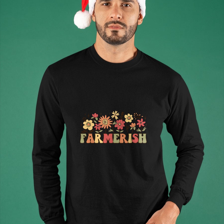 Best Farmer Life Shirt, Funny Farmer UnisexT-Shirt/Hoodie/Sweatshirt HLT00 - Farmerish Groovy Retro Floral Farmer Wife Daughter T-Shirt