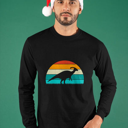 Best Dinosaur Lover Shirt, Funny Dinosaur UnisexT-Shirt/Hoodie/Sweatshirt HLT00 - Parasaurolophus - Vintage Retro Sunset Dinosaur Lovers T-Shirt