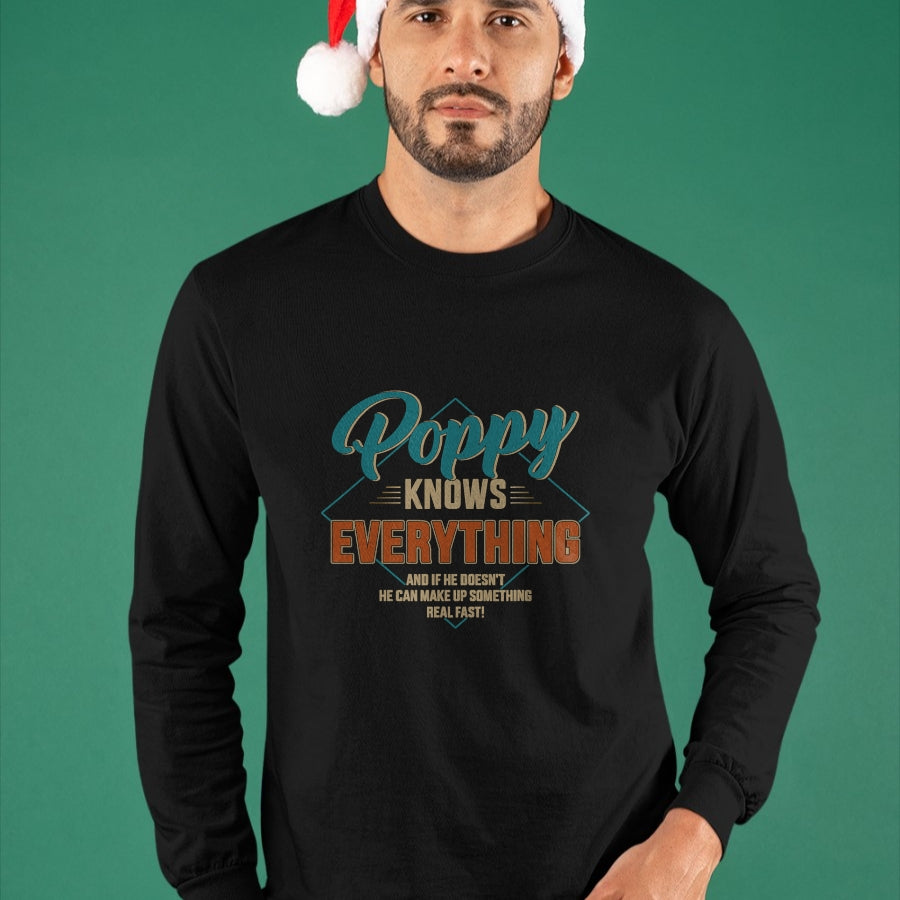 Best Grandpa Shirt, Proud Grandpa Unisex T-Shirt/Hoodie/Sweatshirt HLT00 - Funny poppy knows everything for grandpa and father's day T-Shirt (1)