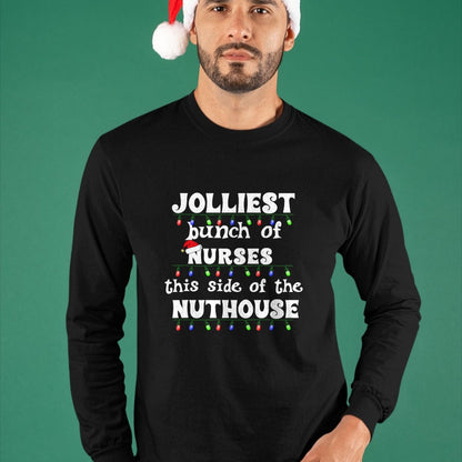 Funny Nurse Shirt, Nurse Unisex T-Shirt/Hoodie/Sweatshirt HLT00 - Funny Christmas Matching Group Work Jolliest Bunch of Nurses T-Shirt