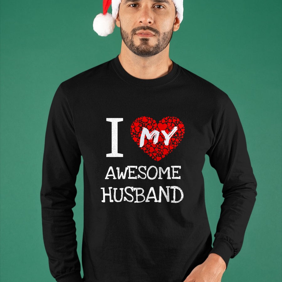 Best Wife Shirt, Wife and Husband Unisex T-Shirt/Hoodie/Sweatshirt HLT00 - I Love My Awesome Husband T-Shirt for Women Gift T-Shirt