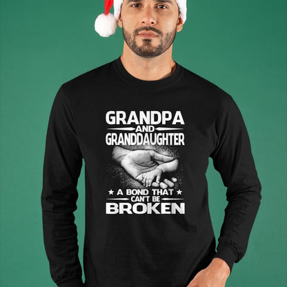 Best Grandpa Shirt, Proud Grandpa Unisex T-Shirt/Hoodie/Sweatshirt HLT00 - Grandpa And Granddaughter A Bond That Can't Be Broken T-Shirt (1)