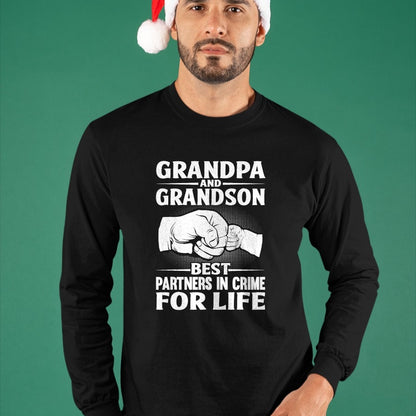 Best Grandpa Shirt, Proud Grandpa Unisex T-Shirt/Hoodie/Sweatshirt HLT00 - Grandpa and GrandSon Best Partners in Crime For Life