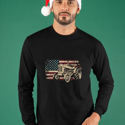 Best Farmer Life Shirt, Funny Farmer UnisexT-Shirt/Hoodie/Sweatshirt HLT00 - Farm Tractor Proud Farmer Patriotic American Flag Tractor T-Shirt