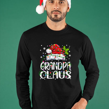 Best Grandpa Shirt, Proud Grandpa Unisex T-Shirt/Hoodie/Sweatshirt HLT00 - Grandpa Claus Shirt Christmas Lights Pajama Family Matching T-Shirt