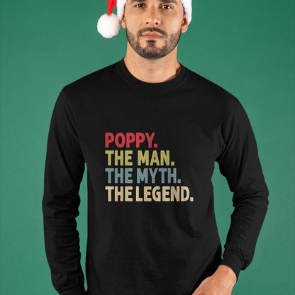 Best Grandpa Shirt, Proud Grandpa Unisex T-Shirt/Hoodie/Sweatshirt HLT00 - Poppy The Man The Myth the Legend Funny Grandpa Gift T-Shirt (1)