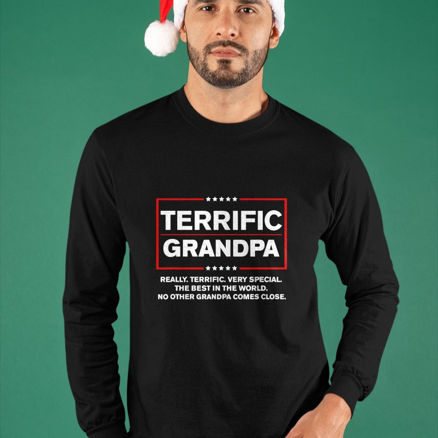 Best Grandpa Shirt, Proud Grandpa Unisex T-Shirt/Hoodie/Sweatshirt HLT00 - Terrific Grandpa - Funny Donald Trump Campaign Style T-Shirt