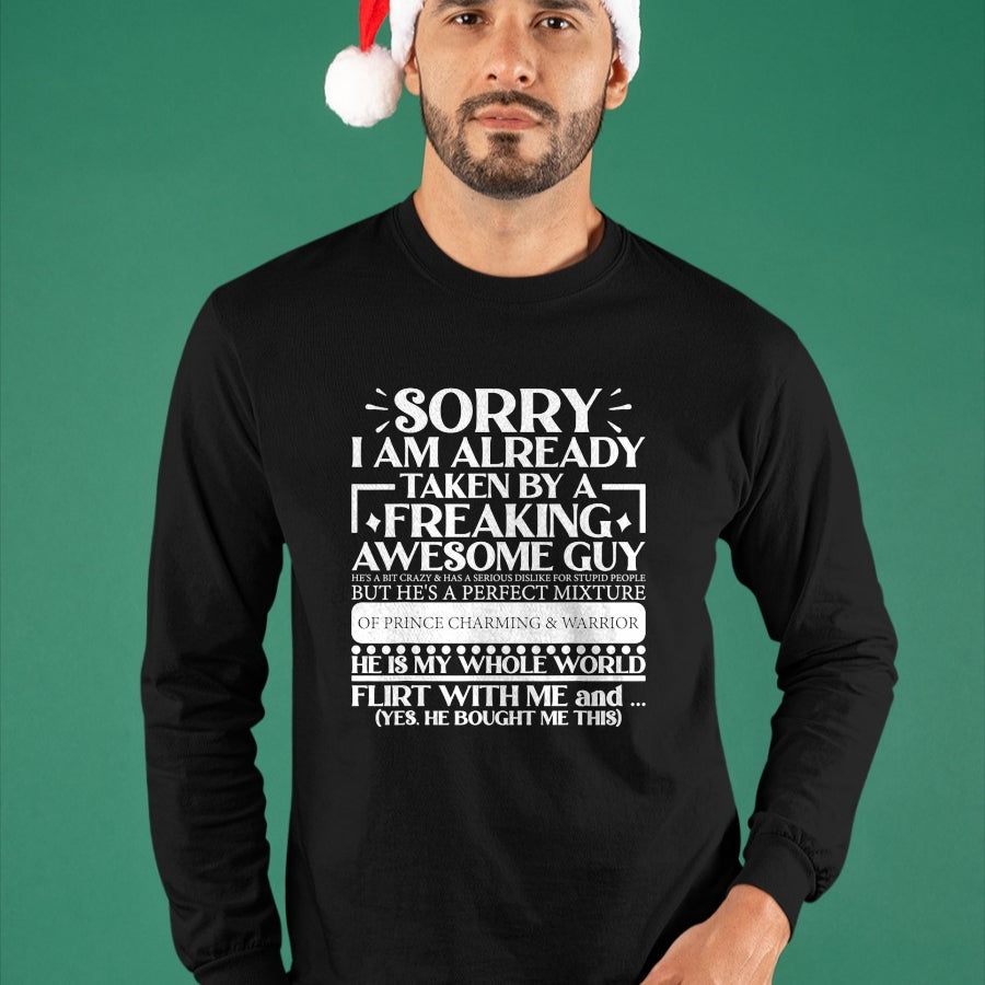 Best Wife Shirt, Wife and Husband Unisex T-Shirt/Hoodie/Sweatshirt HLT00 - Sorry I Am Already Taken By A Guy Husband T-Shirt