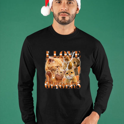 Cat Love Shirt, Funny Cat Lover Gift UnisexT-Shirt/Hoodie/Sweatshirt HLT00 - I Love Gingers Funny Orange Cat Cat Meme Kitty Cat Lovers T-Shirt