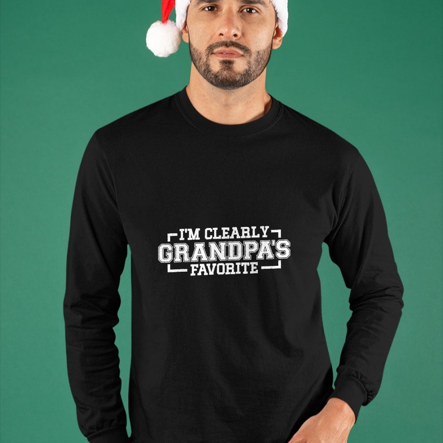 Best Grandpa Shirt, Proud Grandpa Unisex T-Shirt/Hoodie/Sweatshirt HLT00 -I'm Clearly Grandpa's Favorite, Grandson Grandpa, T-Shirt