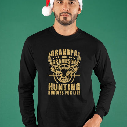 Best Grandpa Shirt, Proud Grandpa Unisex T-Shirt/Hoodie/Sweatshirt HLT00 - Hunting Buddy Grandpa And Grandson Hunting Buddies T-Shirt