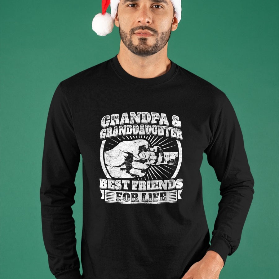 Best Grandpa Shirt, Proud Grandpa Unisex T-Shirt/Hoodie/Sweatshirt HLT00 -Grandpa Granddaughter Gift Family Shirt Grandad Fist Bump T-Shirt