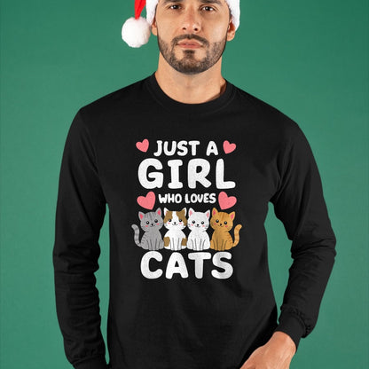 Cat Love Shirt, Funny Cat Lover Gift UnisexT-Shirt/Hoodie/Sweatshirt HLT00 - Cat Just A Girl Who Loves Cats T-Shirt (1)