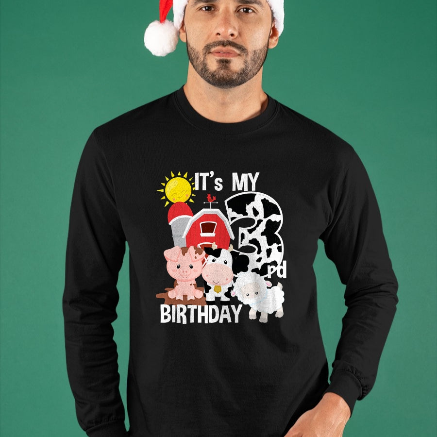 Best Farmer Life Shirt, Funny Farmer UnisexT-Shirt/Hoodie/Sweatshirt HLT00 - Farm Animals 3 Year Old It's My 3rd Birthday Party T-Shirt T-Shirt