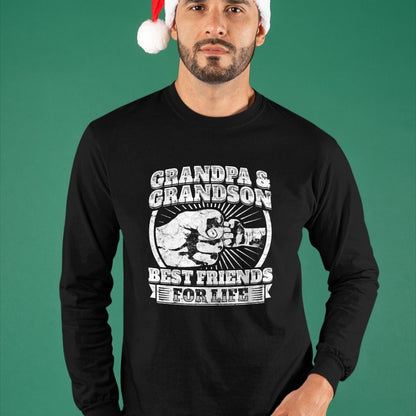 Best Grandpa Shirt, Proud Grandpa Unisex T-Shirt/Hoodie/Sweatshirt HLT00 - Grandpa And Grandson Gift Family Shirt Grandad Fist Bump Tee T-Shirt