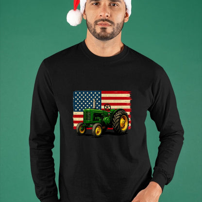 Best Farmer Life Shirt, Funny Farmer UnisexT-Shirt/Hoodie/Sweatshirt HLT00 - Farmer Tractor USA Flag 4th of July T-Shirt