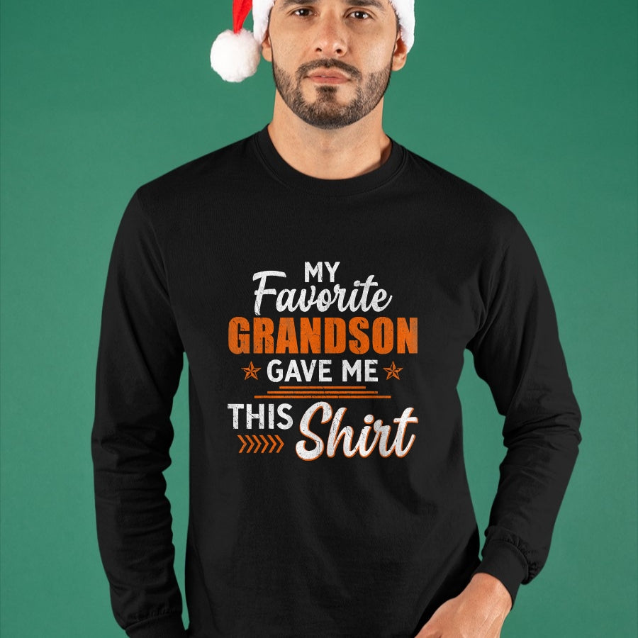 Best Grandpa Shirt, Proud Grandpa Unisex T-Shirt/Hoodie/Sweatshirt HLT00 - My Favorite Grandson Gave Me This Shirt Funny Grandpa T-Shirt