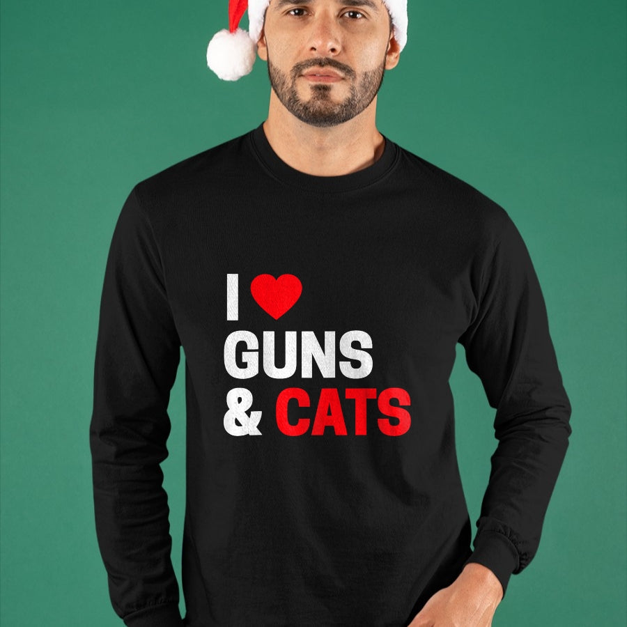 Cat Love Shirt, Funny Cat Lover Gift UnisexT-Shirt/Hoodie/Sweatshirt HLT00 - Cat Lovers Gifts for Men _ Women Funny I Love Guns _ Cats T-Shirt