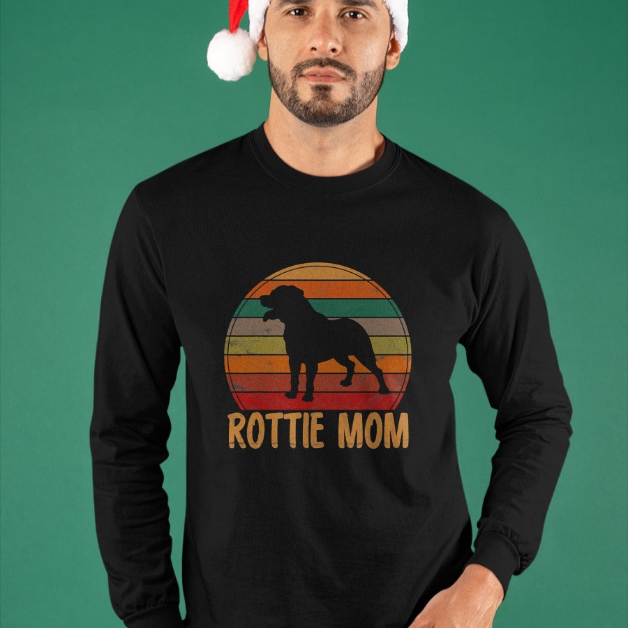 Dog Love Shirt, Dog Lover Gift T-Shirt/Hoodie/Sweatshirt HLT00 - Retro Rottweiler Mom Gift Rott Dog Mother Pet Rottie Mama T-Shirt