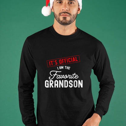 Best Grandpa Shirt, Proud Grandpa Unisex T-Shirt/Hoodie/Sweatshirt HLT00 - It's Official I'm The Favorite Grandson Vintage T-Shirt