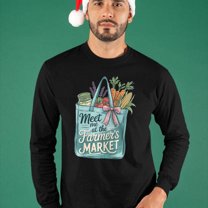 Best Farmer Life Shirt, Funny Farmer UnisexT-Shirt/Hoodie/Sweatshirt HLT00 - Meet Me At The Farmers Market Shopping Bag Fresh Vegetables T-Shirt
