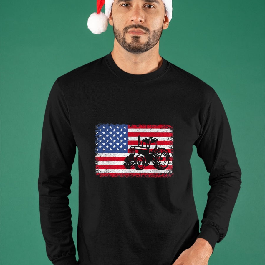 Best Farmer Life Shirt, Funny Farmer UnisexT-Shirt/Hoodie/Sweatshirt HLT00 - Farm Tractors USA Flag Patriotic Farming Gift Men Women Boys T-Shirt