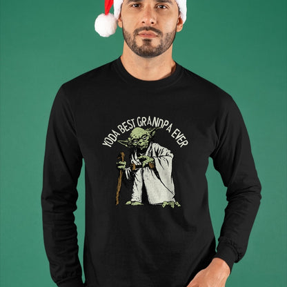 Best Grandpa Shirt, Proud Grandpa Unisex T-Shirt/Hoodie/Sweatshirt HLT00 - Star Wars Yoda Best Grandpa Ever Portrait Disney+ T-Shirt