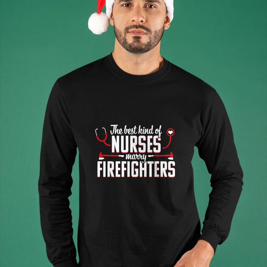 Funny Nurse Shirt, Nurse Unisex T-Shirt/Hoodie/Sweatshirt HLT00 - Nurse Life Fire Wife Funny Best Firefighter Nursing T-Shirt