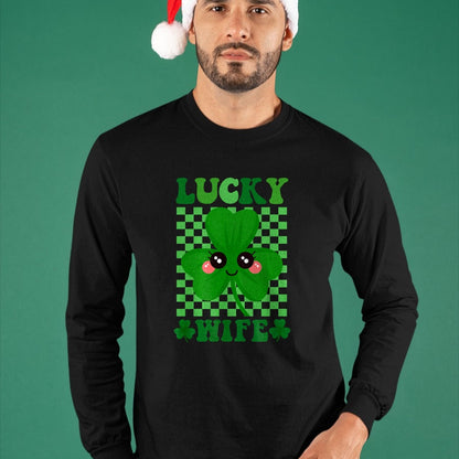Best Wife Shirt, Wife and Husband Unisex T-Shirt/Hoodie/Sweatshirt HLT00 - Gift for wife T shirt, lucky wife   Womens Lucky Wife Rainbow St Patricks Day Lucky Wife Premium T-S