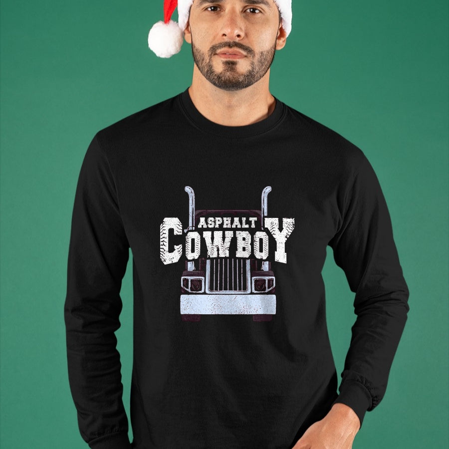 Best Truck Driver Life Shirt, Funny Trucker UnisexT-Shirt/Hoodie/Sweatshirt HLT00 - Asphalt Cowboy Cool Truck Driver Design Trucker T-Shirt, Men, Black, XX-Large