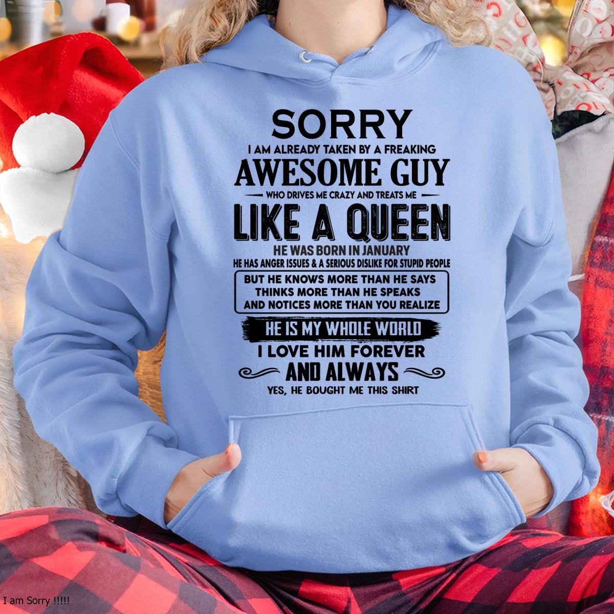 January - Sorry I am already taken by a freaking awesome guy - Gift for Wife From Husband - HLT01 (SKU-SRG-01)