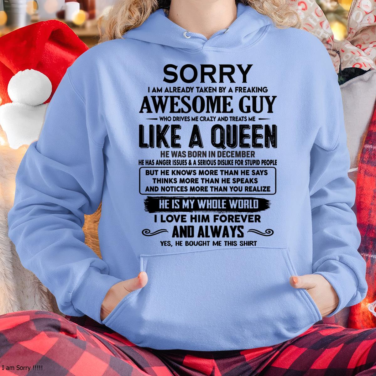 December - Sorry I am already taken by a freaking awesome guy - Gift for Wife From Husband - HLT12 (SKU-SRG-12)