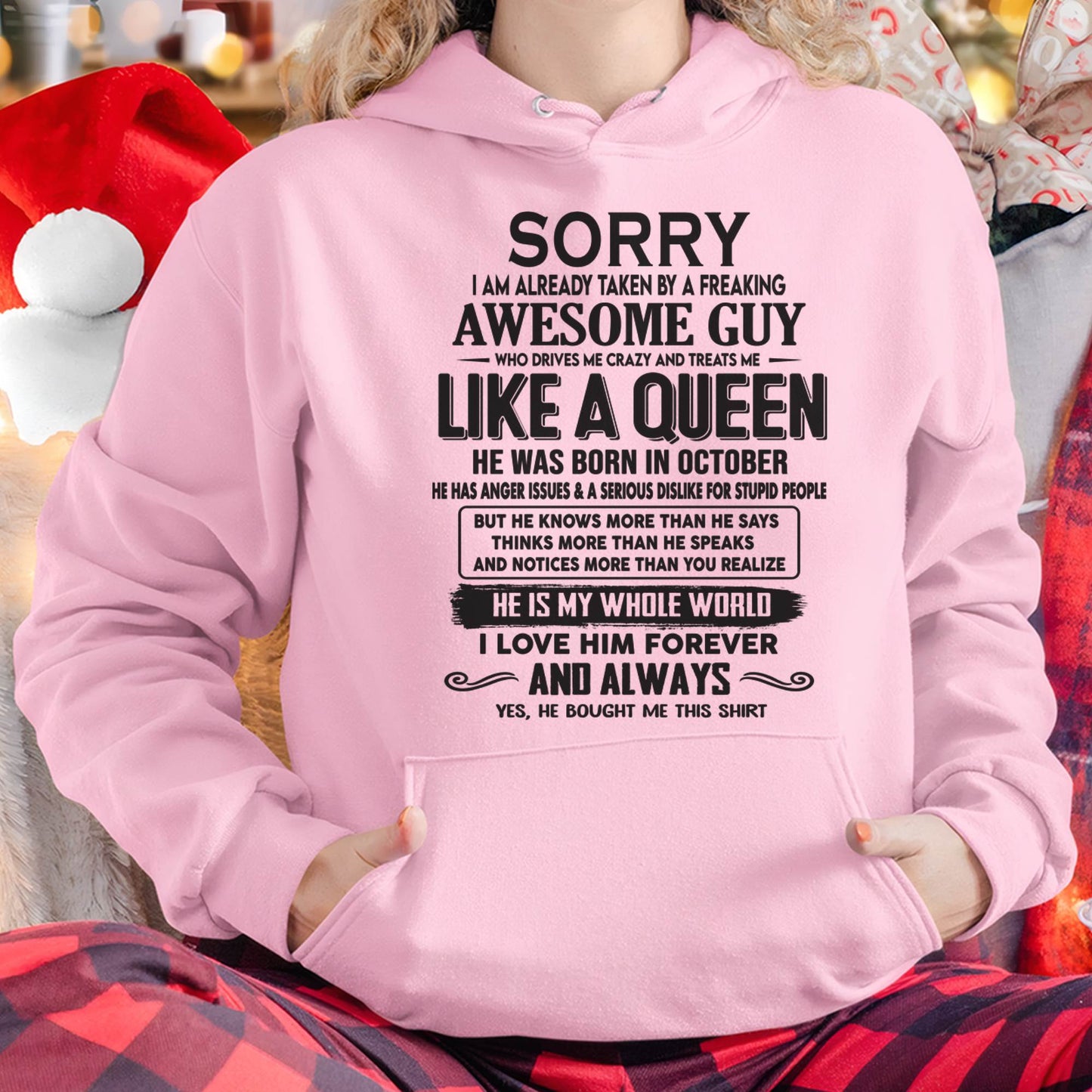 October - Sorry I am already taken by a freaking awesome guy - Gift for Wife From Husband - HLT10 (SKU08-25-10)
