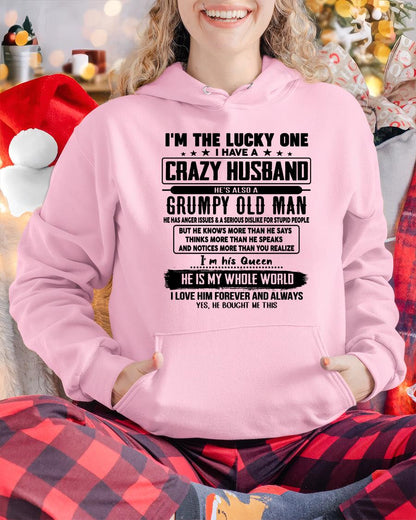 I am Lucky One I Have A Crazy Husband - Gift for Wife From Husband - HLT00 (SKUT-LUCKYONE-00)