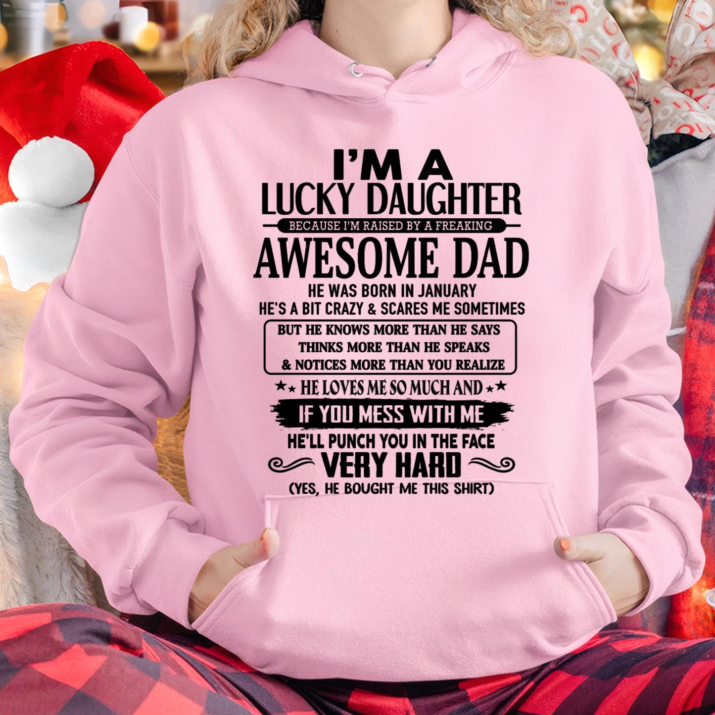 January - I'm Lucky Daughter - Gift for Daughter from Dad - HLT01 (SKU-TLUCKYDD-01)