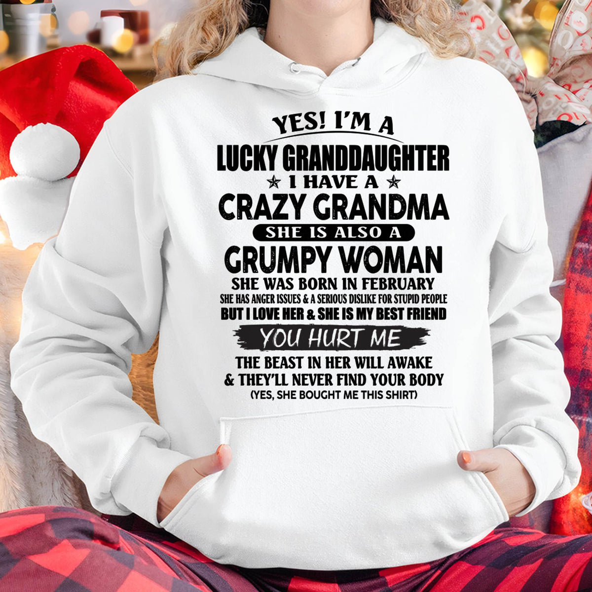 FEBRUARY - LUCKY GRANDDAUGHTER OF CRAZY GRANDMA - PERFECT GIFT FROM GRANDMA - kien02 (SKU12-146-02)