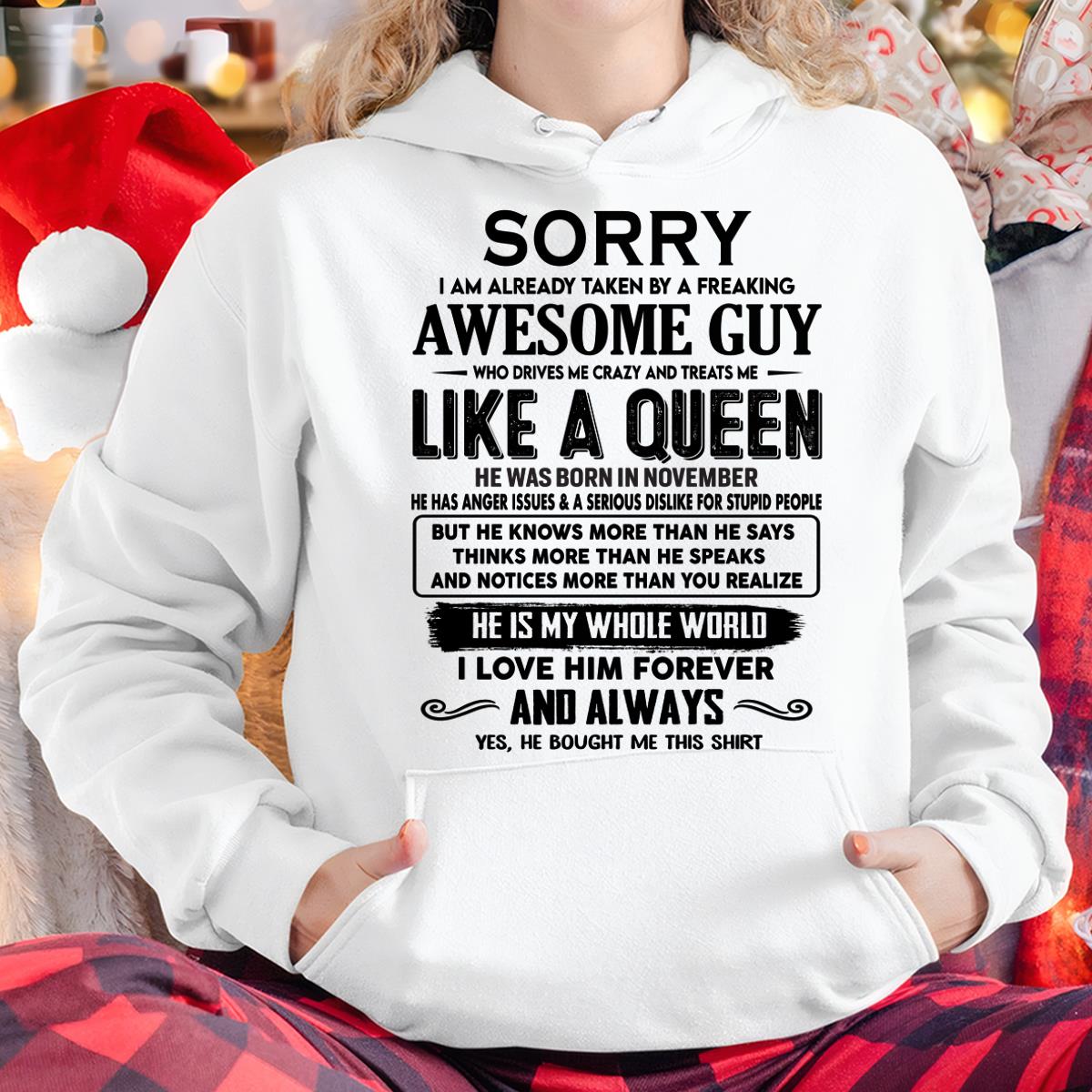 November - Sorry I am already taken by a freaking awesome guy - Gift for Wife From Husband - HLT11 (SKU-SRG-11)
