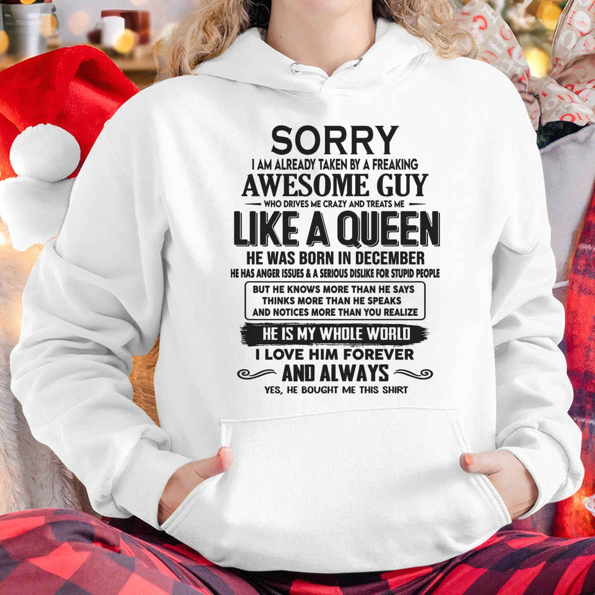 December - Sorry I am already taken by a freaking awesome guy - Gift for Wife From Husband - HLT12 (SKU08-25-12)